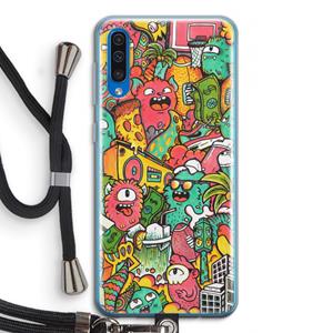 CaseCompany Vexx City: Samsung Galaxy A50 Transparant Hoesje met koord