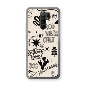CaseCompany Good vibes: Xiaomi Redmi 9 Transparant Hoesje