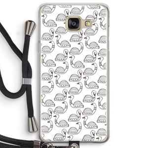 CaseCompany Zwanen: Samsung Galaxy A5 (2016) Transparant Hoesje met koord