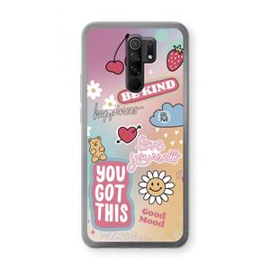 CaseCompany Positivity: Xiaomi Redmi 9 Transparant Hoesje