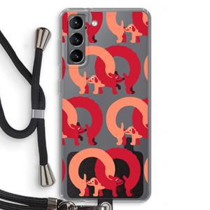 CaseCompany Dogs: Samsung Galaxy S21 Transparant Hoesje met koord