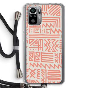 CaseCompany Marrakech Pink: Xiaomi Redmi Note 10S Transparant Hoesje met koord