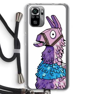 CaseCompany Lama: Xiaomi Redmi Note 10S Transparant Hoesje met koord