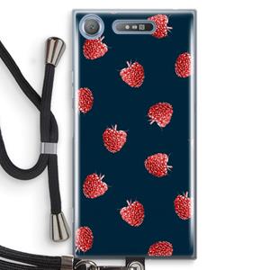 CaseCompany Framboosjes: Sony Xperia XZ1 Transparant Hoesje met koord
