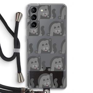 CaseCompany Cats: Samsung Galaxy S21 Transparant Hoesje met koord