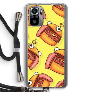 CaseCompany Hamburger: Xiaomi Redmi Note 10S Transparant Hoesje met koord