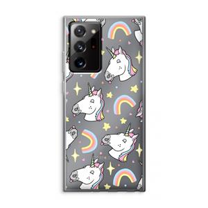 CaseCompany Rainbow Unicorn: Samsung Galaxy Note 20 Ultra / Note 20 Ultra 5G Transparant Hoesje