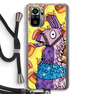 CaseCompany Loot Burger: Xiaomi Redmi Note 10S Transparant Hoesje met koord