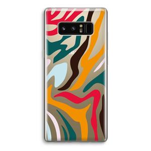 CaseCompany Colored Zebra: Samsung Galaxy Note 8 Transparant Hoesje