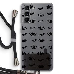 CaseCompany Eye pattern #2: Samsung Galaxy S21 Transparant Hoesje met koord