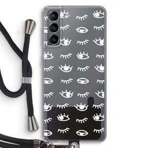 CaseCompany Eye pattern #3: Samsung Galaxy S21 Transparant Hoesje met koord