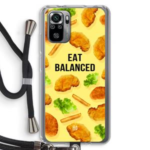 CaseCompany Eat Balanced: Xiaomi Redmi Note 10S Transparant Hoesje met koord