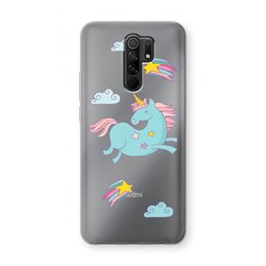 CaseCompany Vliegende eenhoorn: Xiaomi Redmi 9 Transparant Hoesje