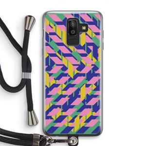 CaseCompany Skew Blush 1: Samsung Galaxy J8 (2018) Transparant Hoesje met koord