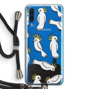 CaseCompany Papegaai: Samsung Galaxy A50 Transparant Hoesje met koord