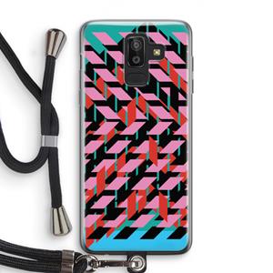 CaseCompany Skew Blush 2: Samsung Galaxy J8 (2018) Transparant Hoesje met koord