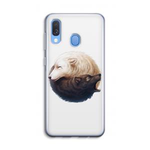 CaseCompany Yin Yang Wolves: Samsung Galaxy A40 Transparant Hoesje