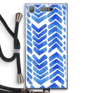 CaseCompany Blauwe pijlen: Sony Xperia XZ1 Transparant Hoesje met koord