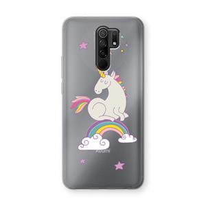 CaseCompany Regenboog eenhoorn: Xiaomi Redmi 9 Transparant Hoesje