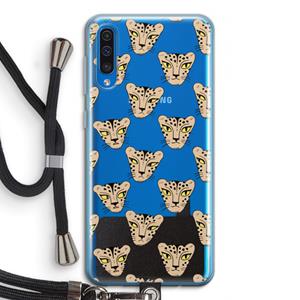 CaseCompany Tijger: Samsung Galaxy A50 Transparant Hoesje met koord