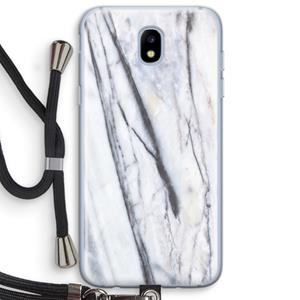 CaseCompany Gestreepte marmer: Samsung Galaxy J5 (2017) Transparant Hoesje met koord