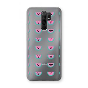 CaseCompany Smiley watermeloenprint: Xiaomi Redmi 9 Transparant Hoesje