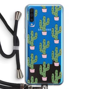 CaseCompany Cactus Lover: Samsung Galaxy A50 Transparant Hoesje met koord