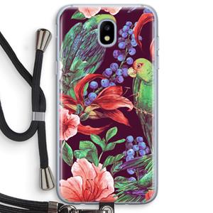 CaseCompany Papegaaien: Samsung Galaxy J5 (2017) Transparant Hoesje met koord