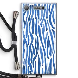 CaseCompany Blauwe nerven: Sony Xperia XZ1 Transparant Hoesje met koord