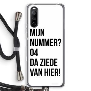 CaseCompany Da ziede van hier: Sony Sony Xperia 10 III Transparant Hoesje met koord
