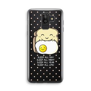 CaseCompany Sleep All Day: Samsung Galaxy J8 (2018) Transparant Hoesje