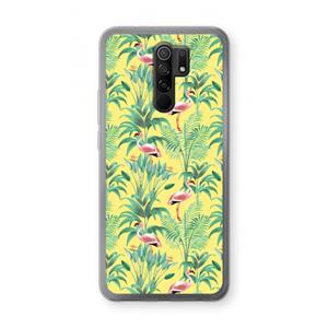 CaseCompany Flamingo party: Xiaomi Redmi 9 Transparant Hoesje