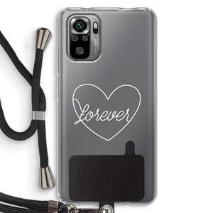 CaseCompany Forever heart pastel: Xiaomi Redmi Note 10S Transparant Hoesje met koord