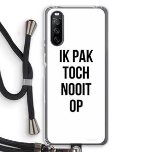 CaseCompany Ik pak nooit op: Sony Sony Xperia 10 III Transparant Hoesje met koord