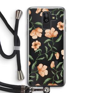 CaseCompany Peachy flowers: Samsung Galaxy J8 (2018) Transparant Hoesje met koord