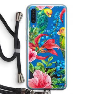 CaseCompany Papegaaien: Samsung Galaxy A50 Transparant Hoesje met koord