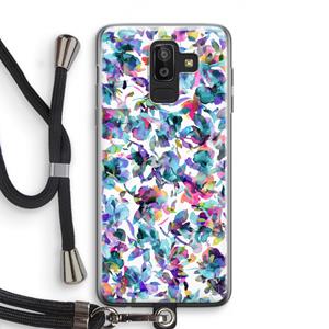 CaseCompany Hibiscus Flowers: Samsung Galaxy J8 (2018) Transparant Hoesje met koord