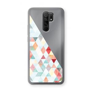 CaseCompany Gekleurde driehoekjes pastel: Xiaomi Redmi 9 Transparant Hoesje