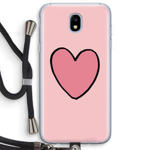 CaseCompany Hartje: Samsung Galaxy J5 (2017) Transparant Hoesje met koord