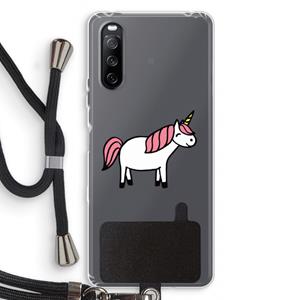 CaseCompany Eenhoorn: Sony Sony Xperia 10 III Transparant Hoesje met koord