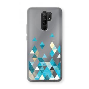 CaseCompany Gekleurde driehoekjes blauw: Xiaomi Redmi 9 Transparant Hoesje