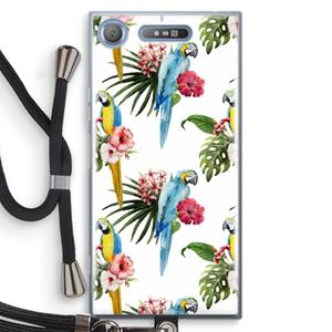 CaseCompany Kleurrijke papegaaien: Sony Xperia XZ1 Transparant Hoesje met koord