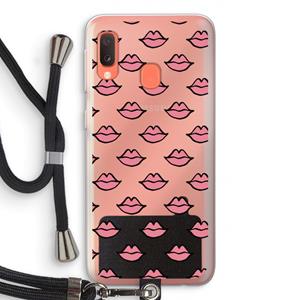 CaseCompany Lipjes: Samsung Galaxy A20e Transparant Hoesje met koord