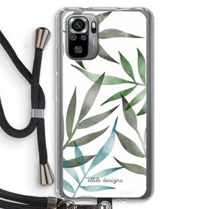 CaseCompany Tropical watercolor leaves: Xiaomi Redmi Note 10S Transparant Hoesje met koord