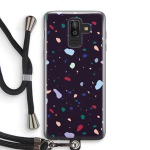 CaseCompany Dark Rounded Terrazzo: Samsung Galaxy J8 (2018) Transparant Hoesje met koord