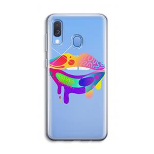 CaseCompany Lip Palette: Samsung Galaxy A40 Transparant Hoesje