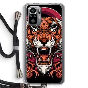 CaseCompany Tiger and Rattlesnakes: Xiaomi Redmi Note 10S Transparant Hoesje met koord
