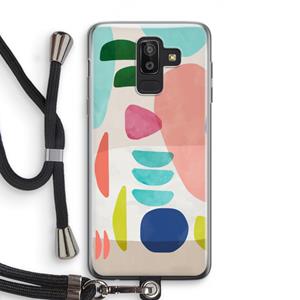 CaseCompany Bold Rounded Shapes: Samsung Galaxy J8 (2018) Transparant Hoesje met koord