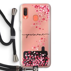 CaseCompany Hartjes en kusjes: Samsung Galaxy A20e Transparant Hoesje met koord