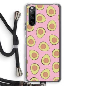 CaseCompany Dancing avocados: Sony Sony Xperia 10 III Transparant Hoesje met koord